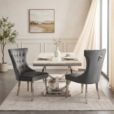 Haikey 19.49'' H Tufted Velvet Upholstered Side Chair