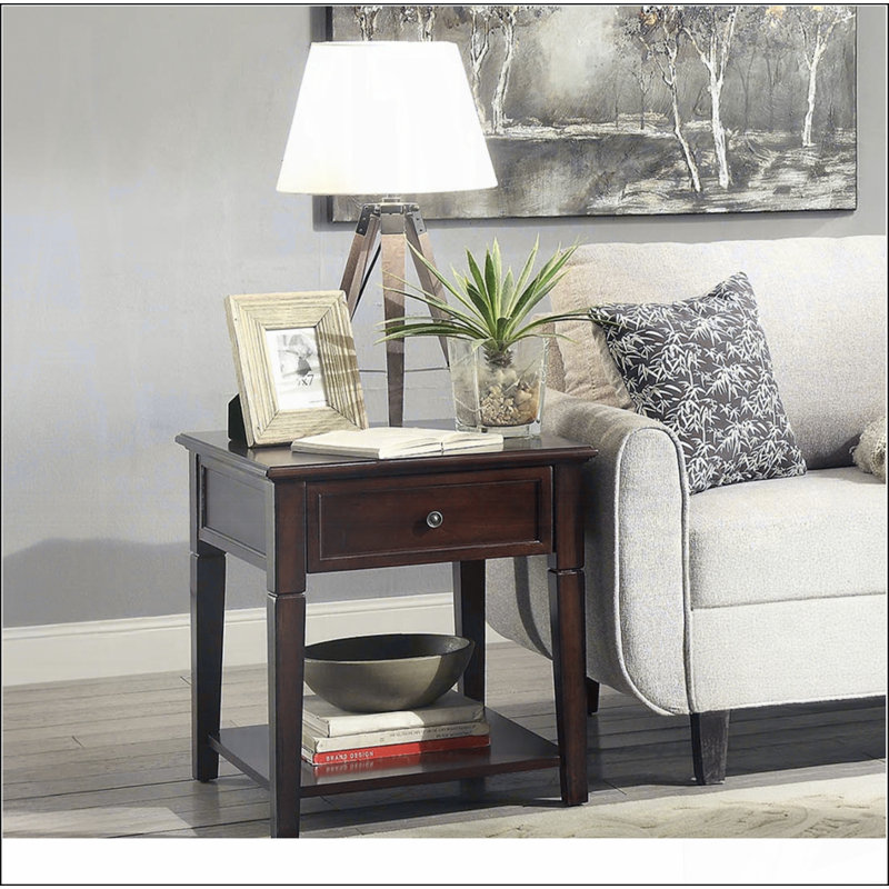 Malachi Walnut Finish End Table Modern End Table Solutions,Compact End Table Collection