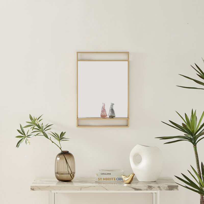 Miroir de maquillage / rasage avec tablette Montas, Or