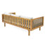 Lit de jour à 3 places avec accoudoirs Abingdon, fabrication en bois, coussins de siège gris, siège à panneaux à lattes, 65,9 x 31,28 23,72, assemblage requis, fait de bois, coussins, structure,-121534215