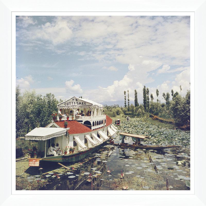 Jhelum River Print by Slim Aarons, 36" H x 36" W x 1.5" D, White Single Picture Framed