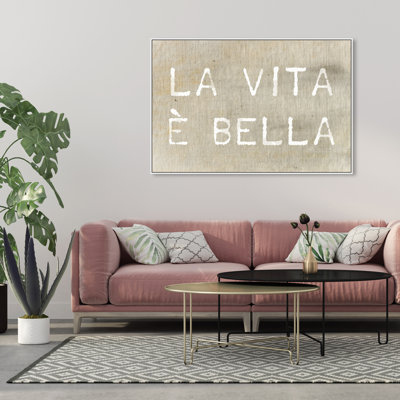 «Life is Beautiful Typographie and Quotes», reproduction d'art textuel sur toile