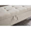 Banc repose-pieds 59 po avec rangement en tissu beige