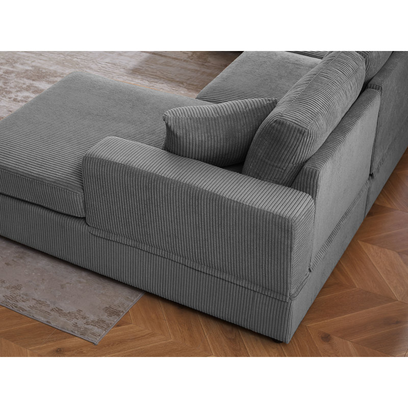 Canapé modulaire rembourré 3 pièces Laiton, 100 % polyester gris