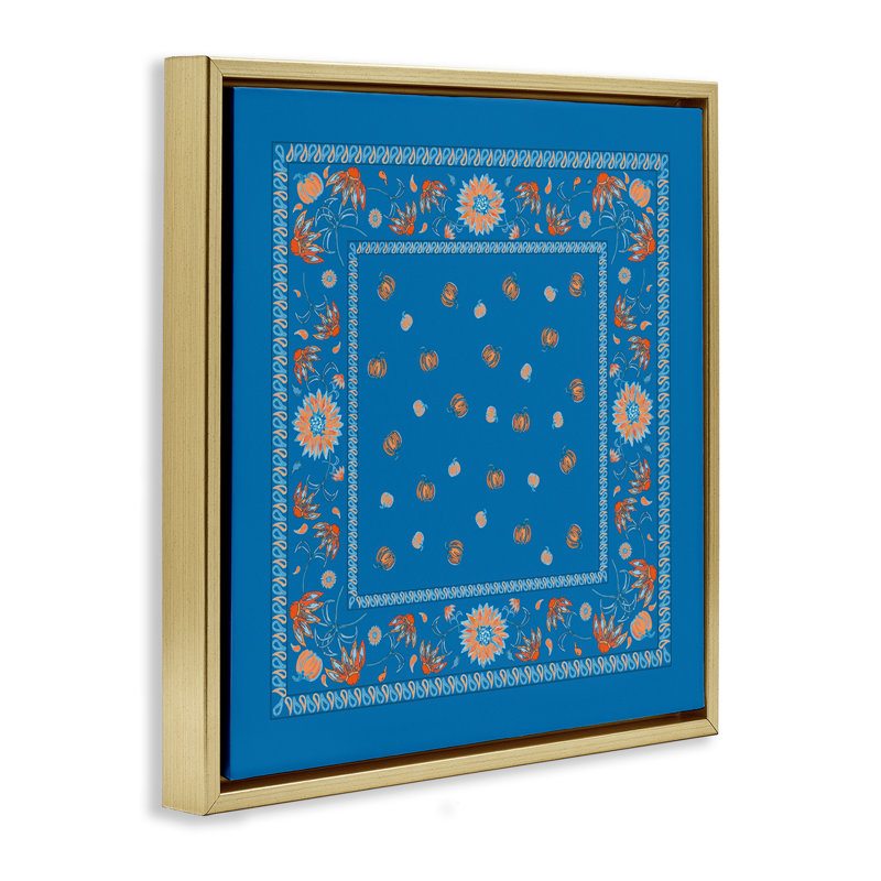  "Blue Sky Harvest", art mural sur toile par Safa Diab, H 25 po x l 25 po, Cadre flottant métallique doré