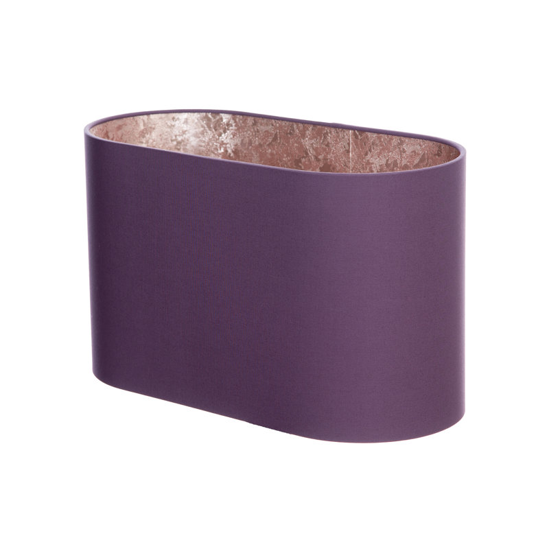 58.42cm H Cotton Oval Lamp Shade ( Screw On ), Mauve/Gold, 23cm H x 38cm W x 18cm D