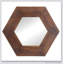 Miroir hexagonal 18,5 "x 18,5" avec cadre en bois massif, décoration murale-1245547176