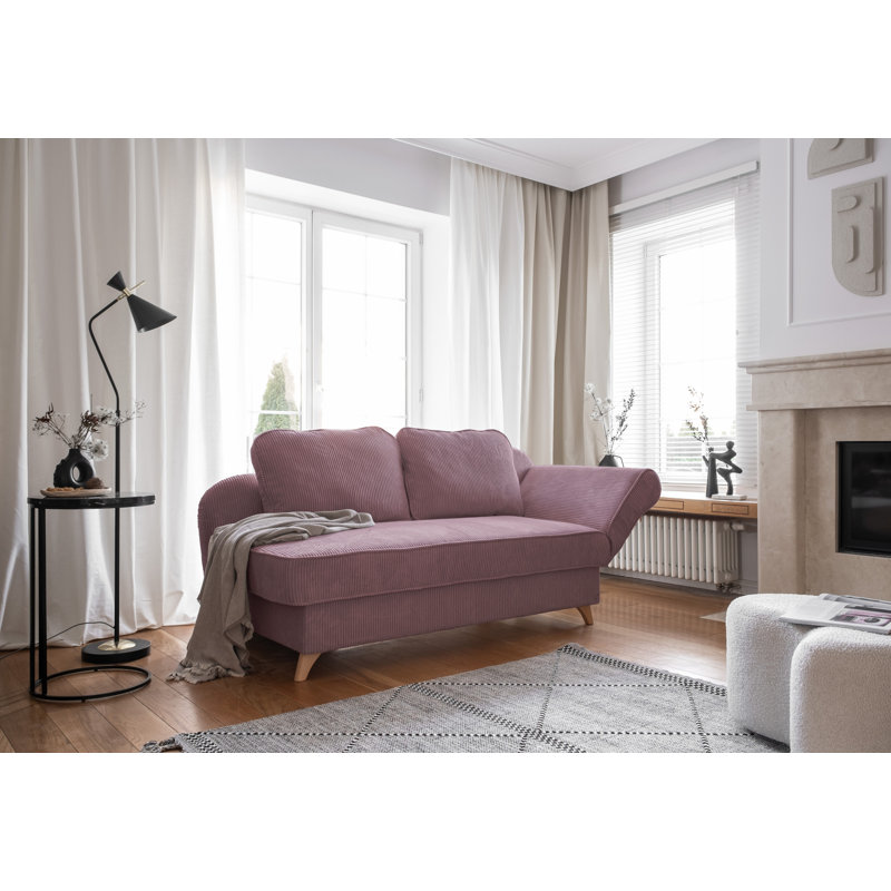 Chic Charlotte Storage Chaise Longue, Dusty Pink, Right facing