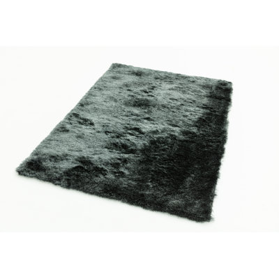 Makaila Silky Shaggy Graphite Area Rug