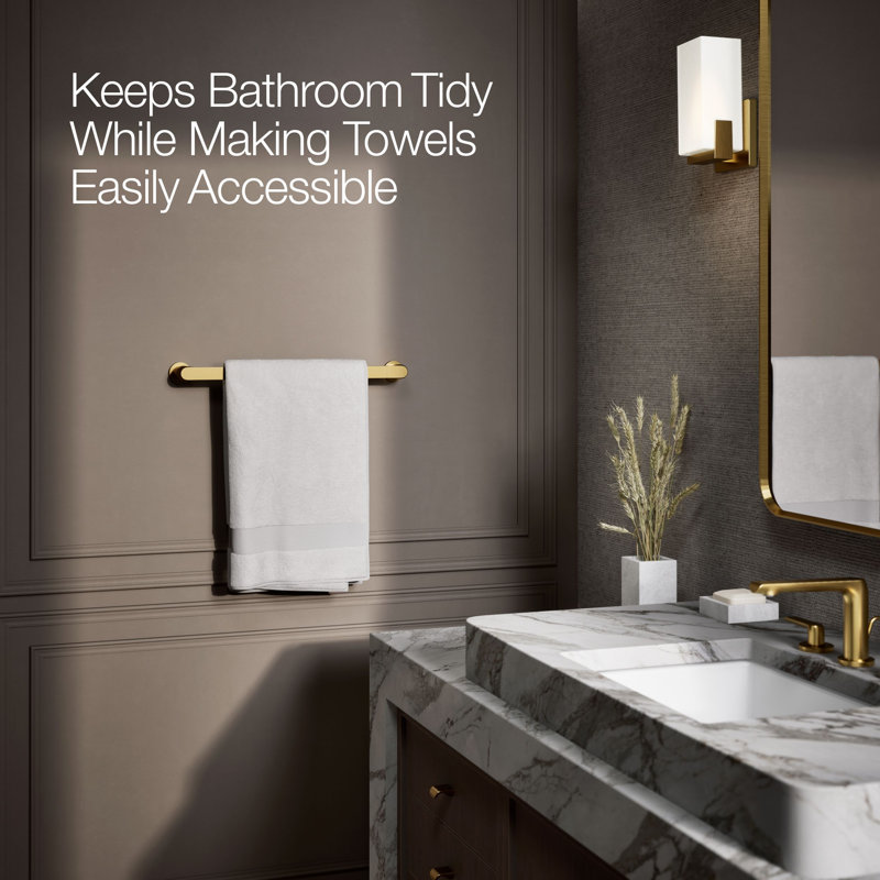 Avid Towel Bar, Vibrant Brushed Moderne Brass, 18"W