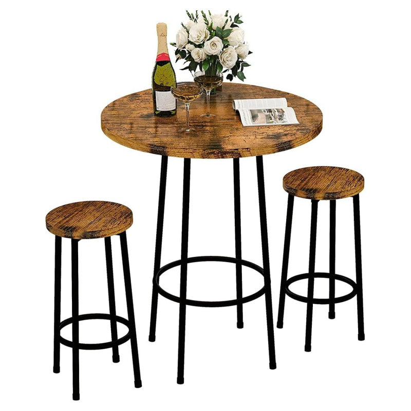 Ladestiny 2 - Person Dining Set, Rustic Brown, Rustic Brown/Black