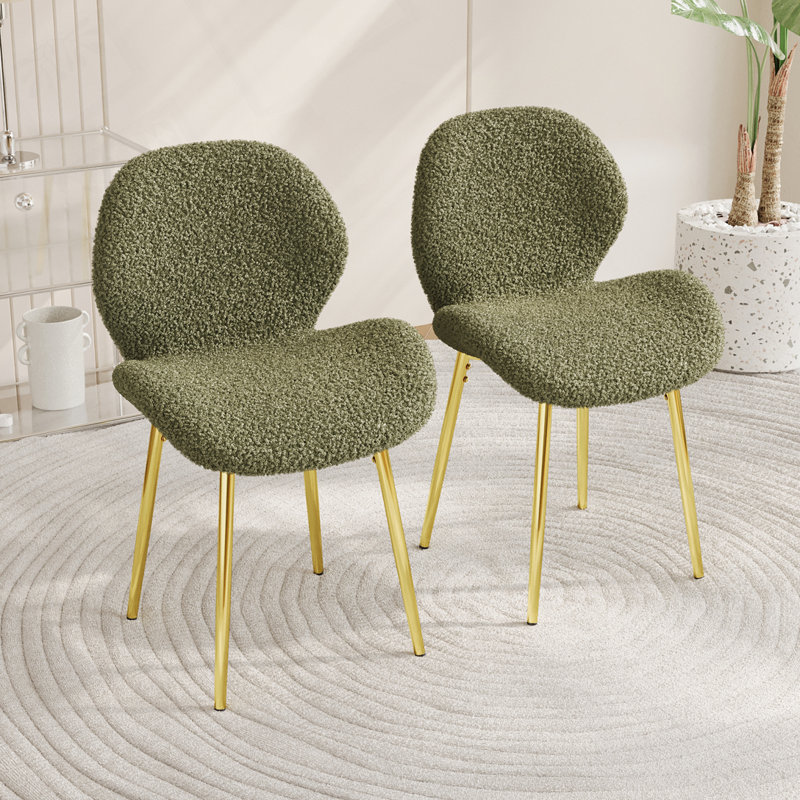 Chaise en velours Teddy, Vert