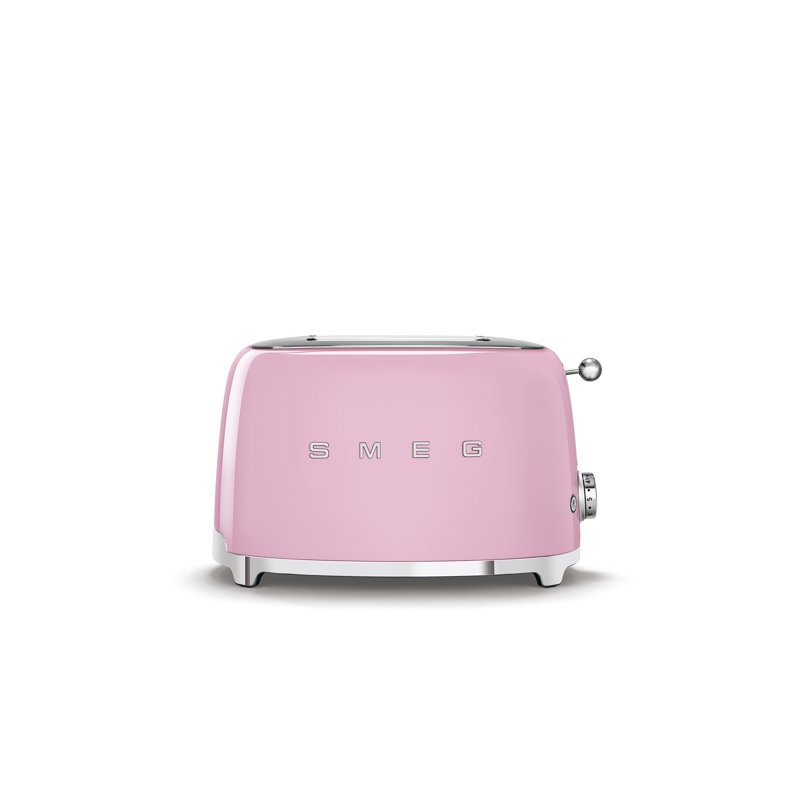 Smeg TSF01 50's Style Retro Two Slice Toaster, Pink