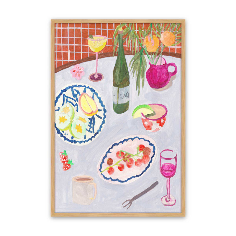 «Bites and Sips II» par Melissa Wang, reproduction d'art sur toile, Tanné, H 48 po x l 36 po