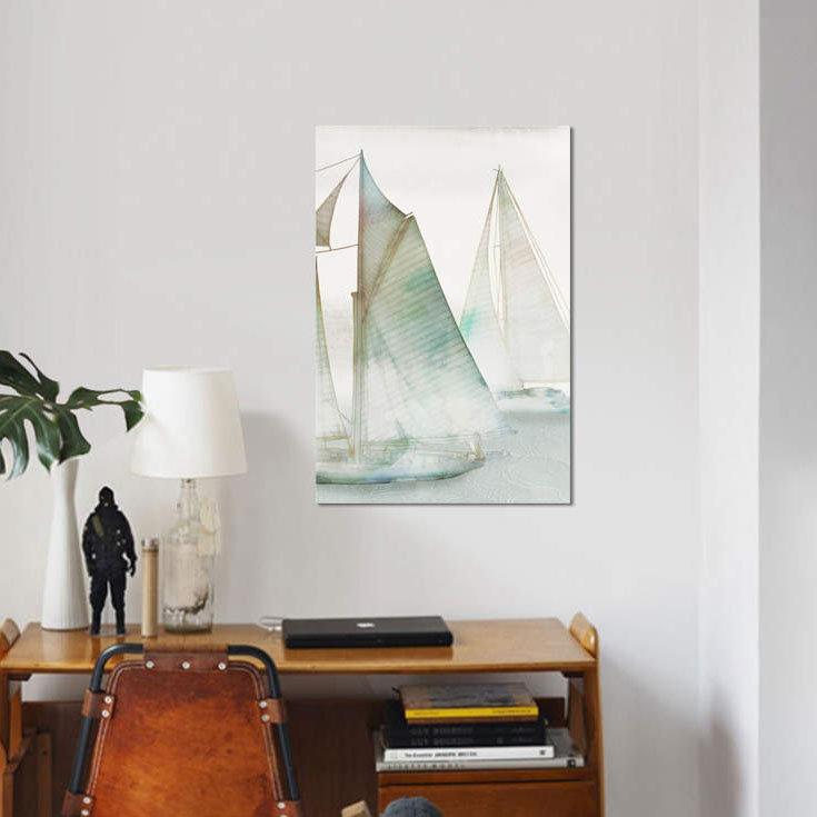 " Glide III " by Edward Selkirk, 40" H x 26" W x 1.5" D, Wrapped Canvas , No Mat
