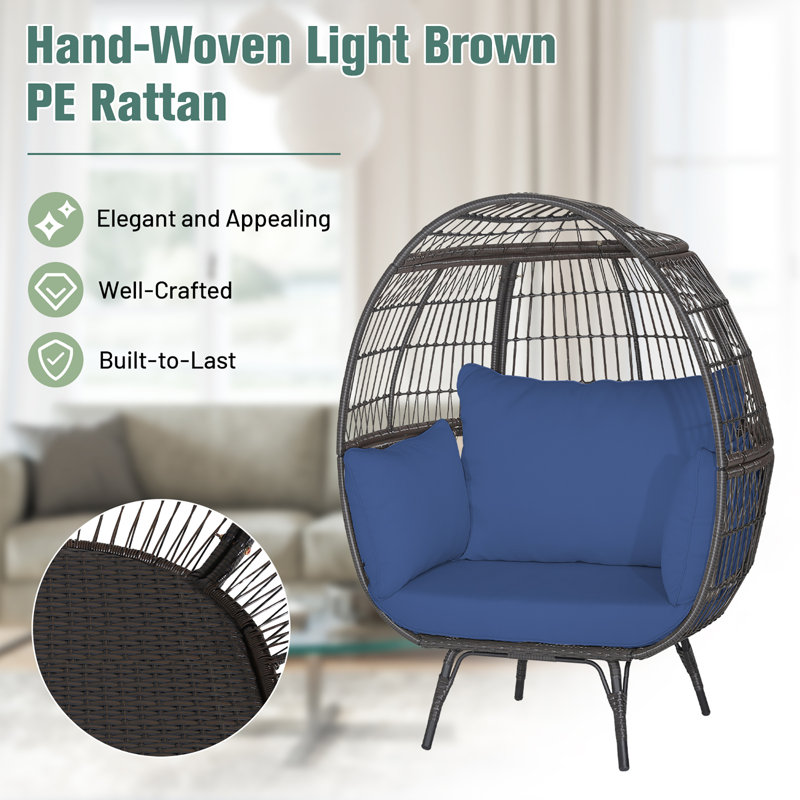 Fauteuil à œufs avec support Corrian, Bleu marine