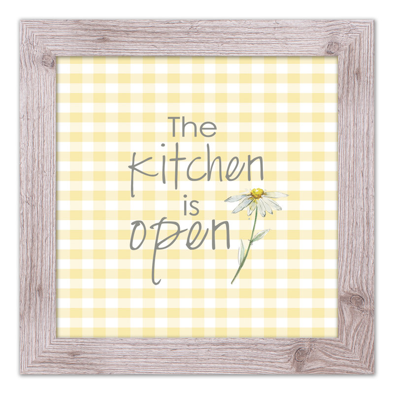 «Kitchen Is Open», reproduction encadrée, H 16 po x l 16 po x P 0,75 po