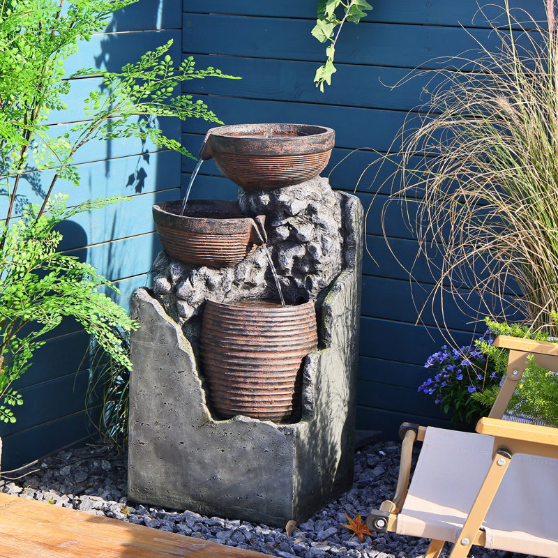 Berggren Hand Crafted Weather Resistant Floor Fountain with Light