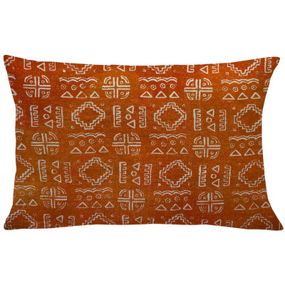  Mud Cloth Linen Lumbar Pillow
