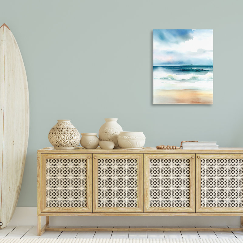 «Rolling Seaside Waves», art mural sur toile par Steve Hunziker, H 30 po x l 24 po