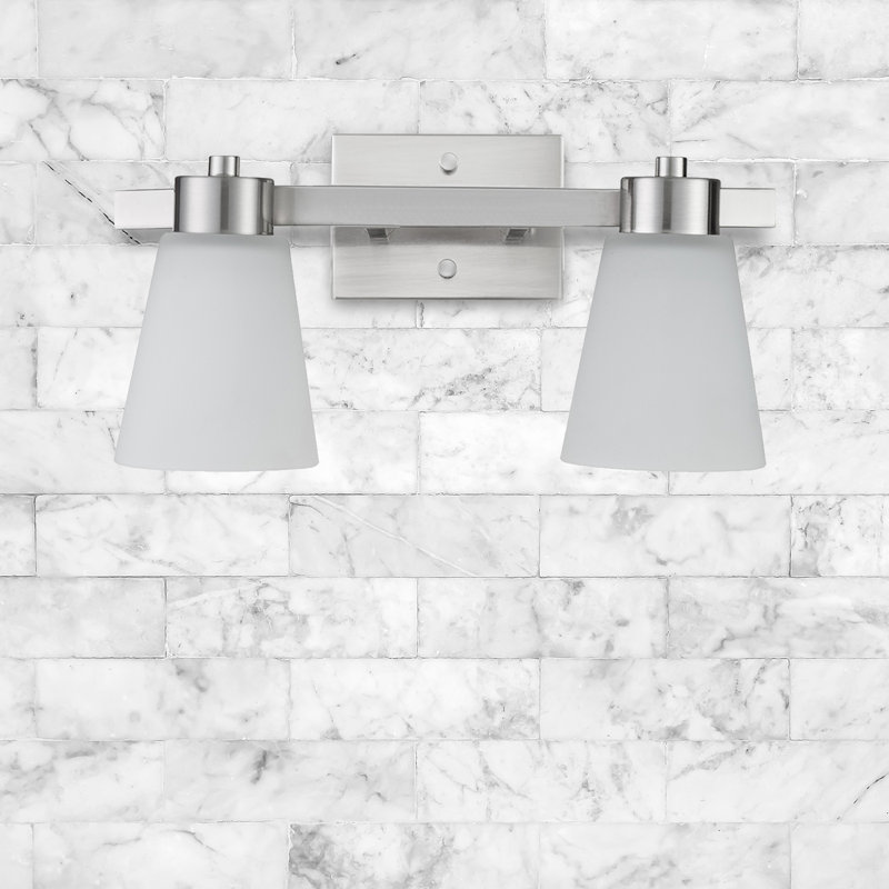Fairendale Vanity Light, Frosted, Nickel