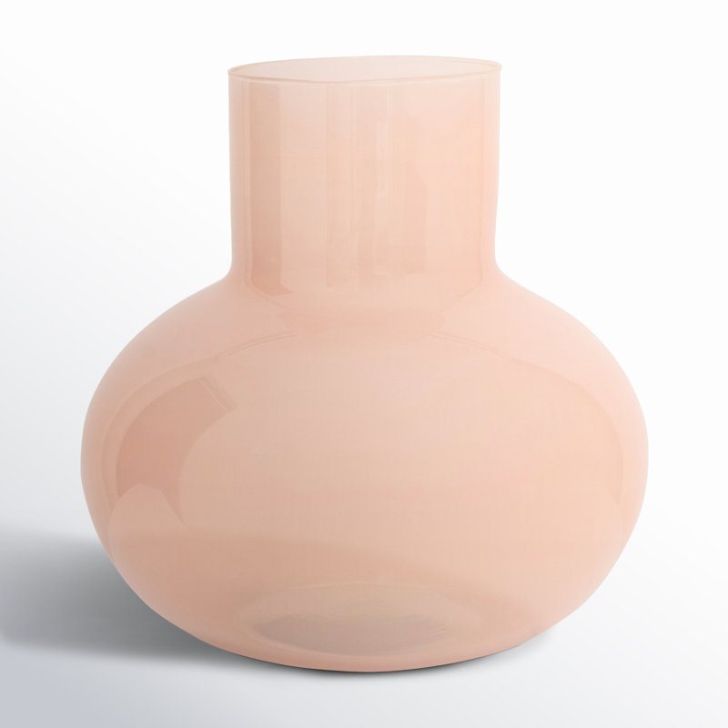 Vase de table en verre Travon, Pêche, H 11,18 po x l 11,02 po x P 11,02 po
