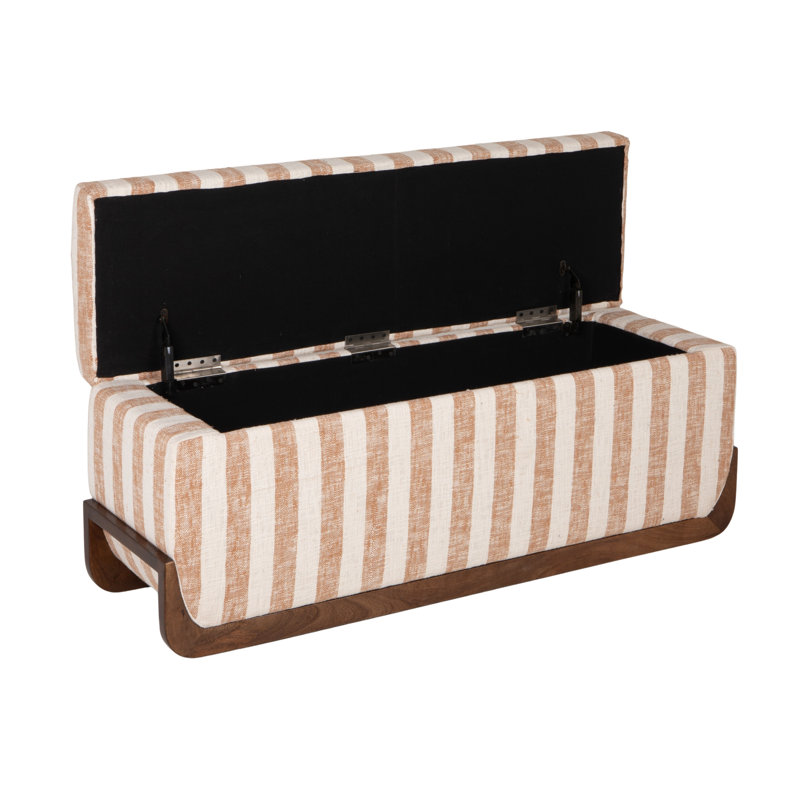 Banc en bois à rayures naturelles avec accents rustiques