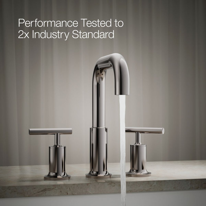 Purist® for Two Deck-Mount Bath Faucet Trim for High-Flow Valve with Lever Handles, Valve Not Included, Vibrant Titanium