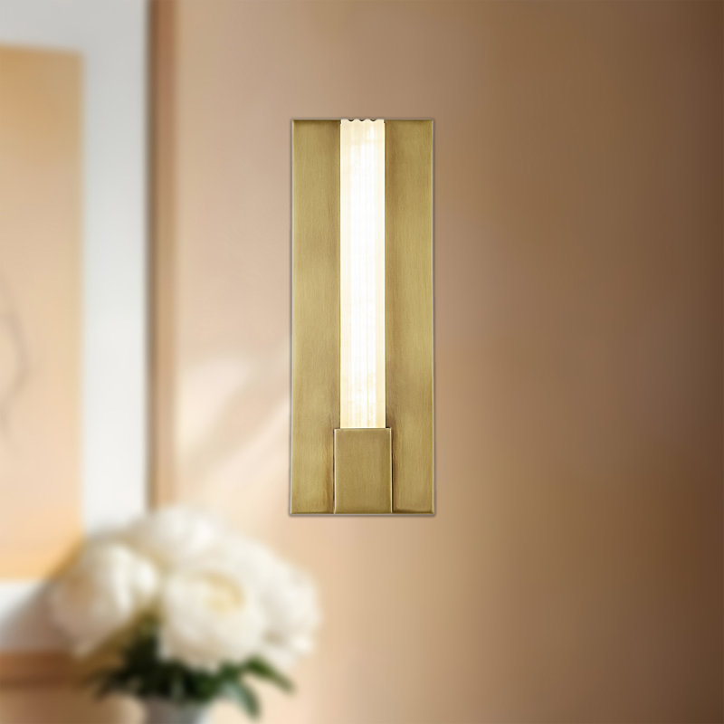 Kismet 1 - Light LED Bath Sconce, Vintage Brass/Alabaster