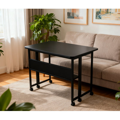 Petit bureau pliable pliable pour les petits espaces, bureau d'écriture 31,5 pouces pour bureau, bureau à la maison pliable pour chambre 80 * 58, noir