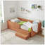 Lit simple multifonctionnel pour enfant avec garde-corps et rangement, lit simple avec marchepied de sécurité et tissu Boucle (80,5 po x 44,5 po x 23 po)