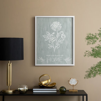 «No Place Like Home», reproduction encadrée en bois massif
