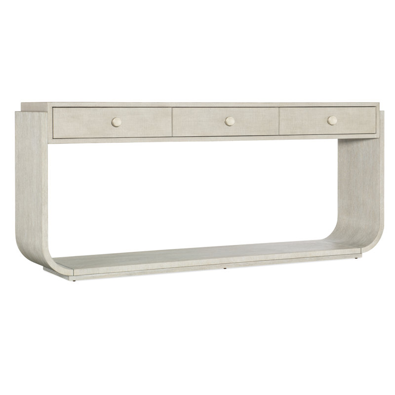 Serene Diamond 78'' Light Brown Wood and Metal Console Table
