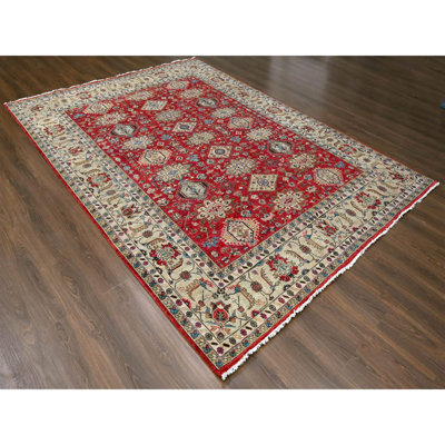 Verville One-of-a-Kind 9' X 12' New Age Wool Area Rug Red