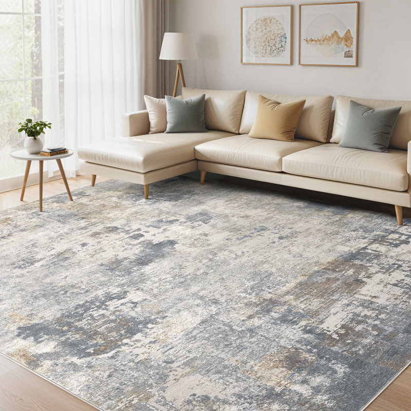 Tapis de sol intérieur antidérapant lavable Boho, Rectangle 10 pi x 14 pi