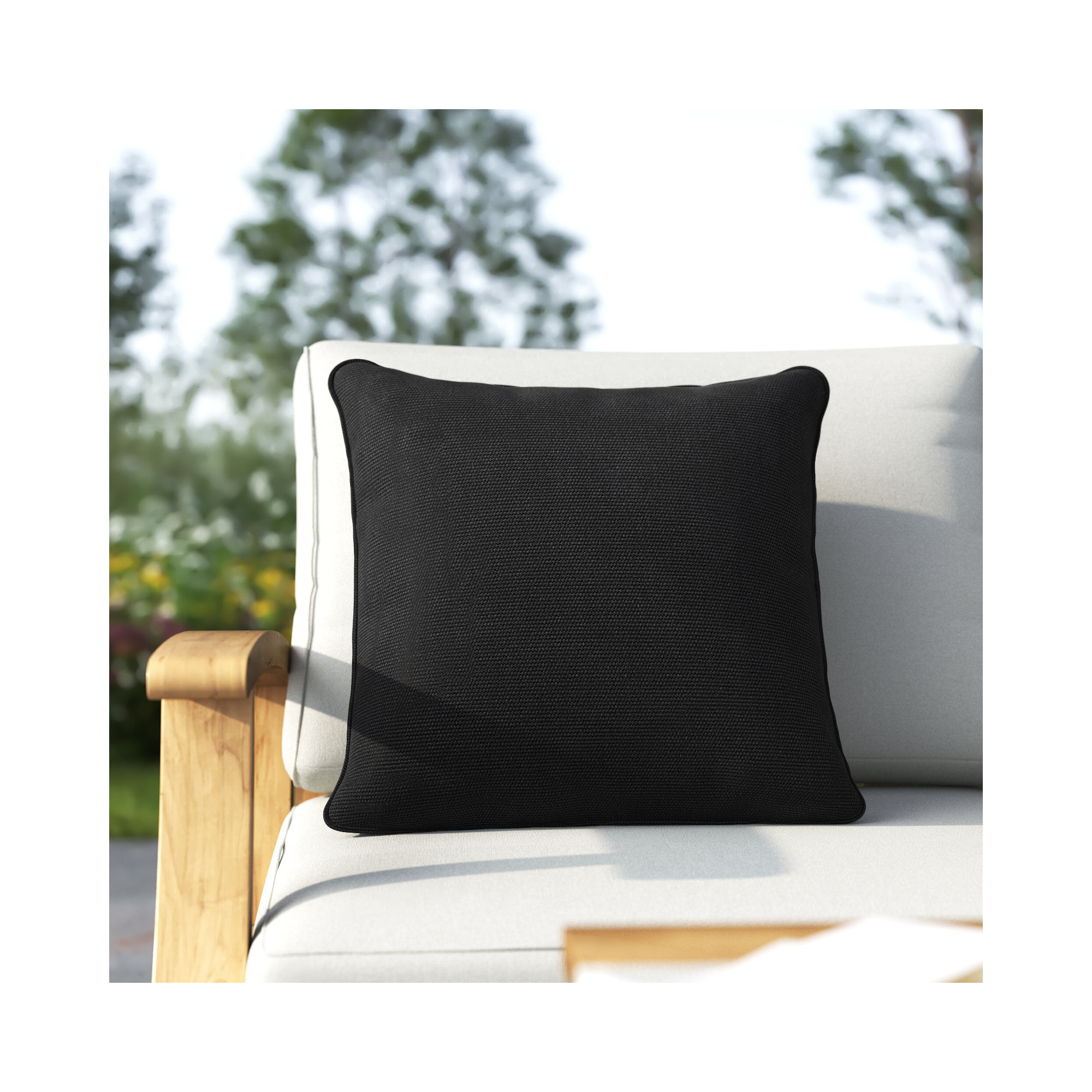 Ansonia Sunbrella® Indoor/Outdoor Throw Pillow, Canvas Black, 16" x 16"