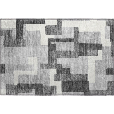 Premium Machine Washable Tweedy Gray Rug