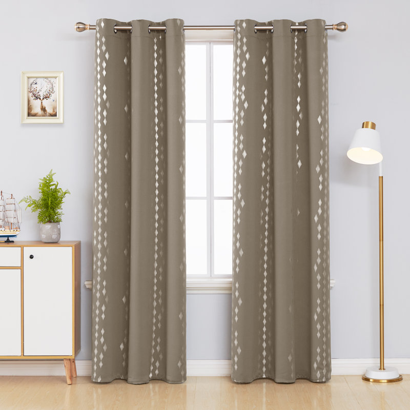 Bedolla Room Darkening Curtain Pair, 42" W x 94"L, Khaki