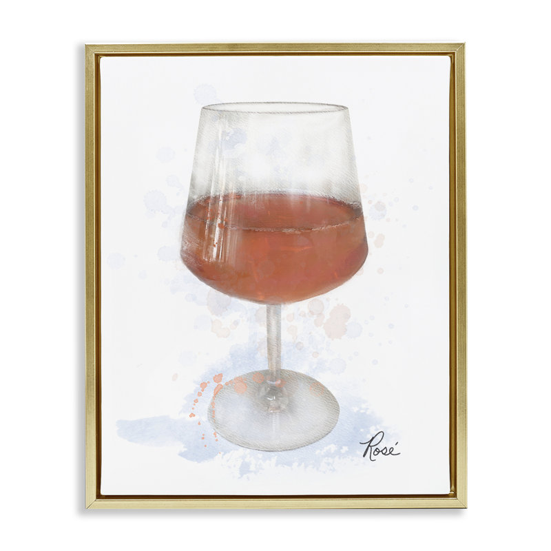 Rosé moderne dans un cadre flottant en verre, design par Matthew Piotrowicz, H 31 po x l 25 po