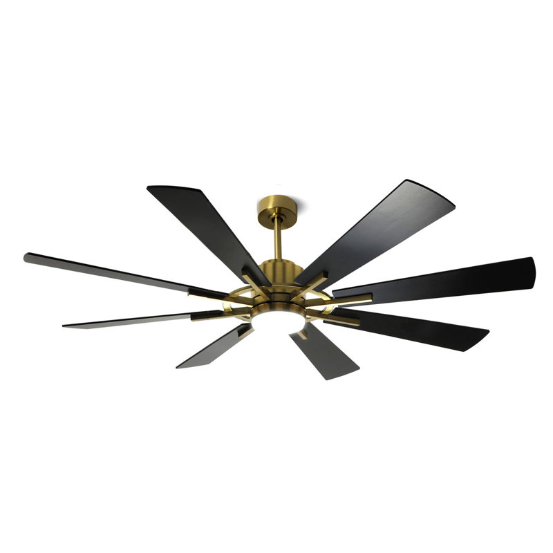 Ventilateur de plafond 72 pales 72 pouces avec lumière DEL Télécommande réversible à deux tons Pales du ventilateur noir et noyer