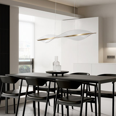 Luminaire suspendu linéaire en or 3000K
