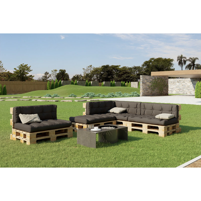 Seat and Back Cushion, Anthracite, 120cm H x 80cm W x 16cm D