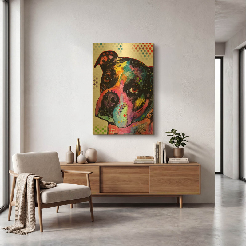 «Young Boxer» par Dean Russo, art mural en métal doré, 24 po x 36 po, 24 po x 36 po