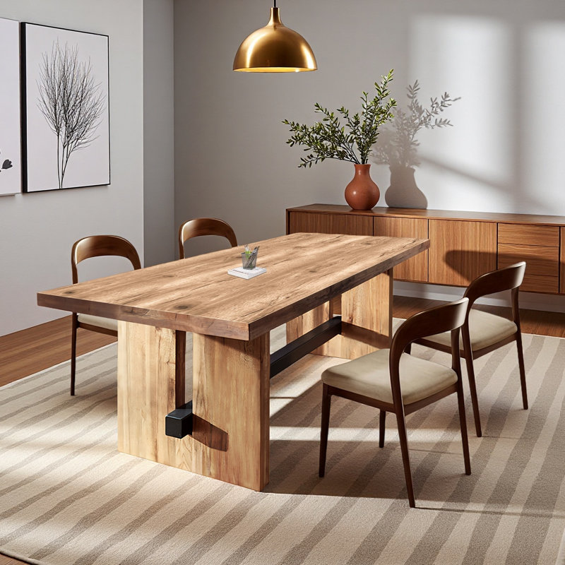 Ensemble de table de salle à manger en bois massif, revêtement de salle à manger