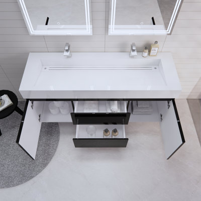 Babajide Bathroom Vanity with Acrylic Top
