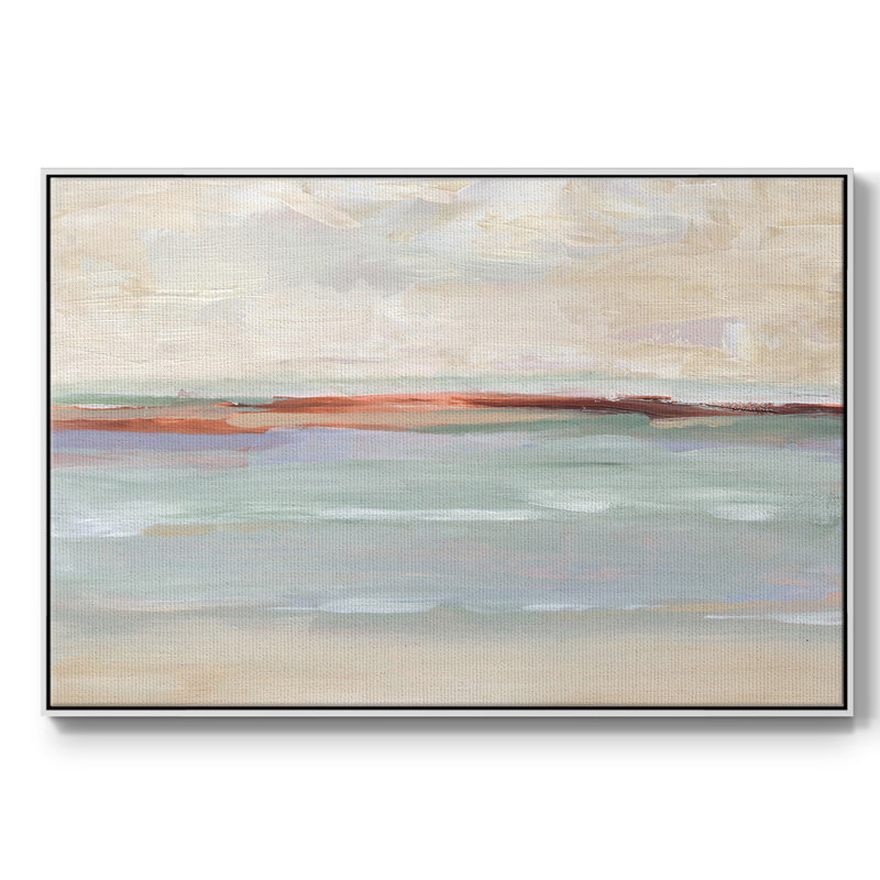 Sienna Horizon I, reproduction d'art sur toile, H 25 po x l 37 po x P 2 po, Toile encadrée flottée blanche