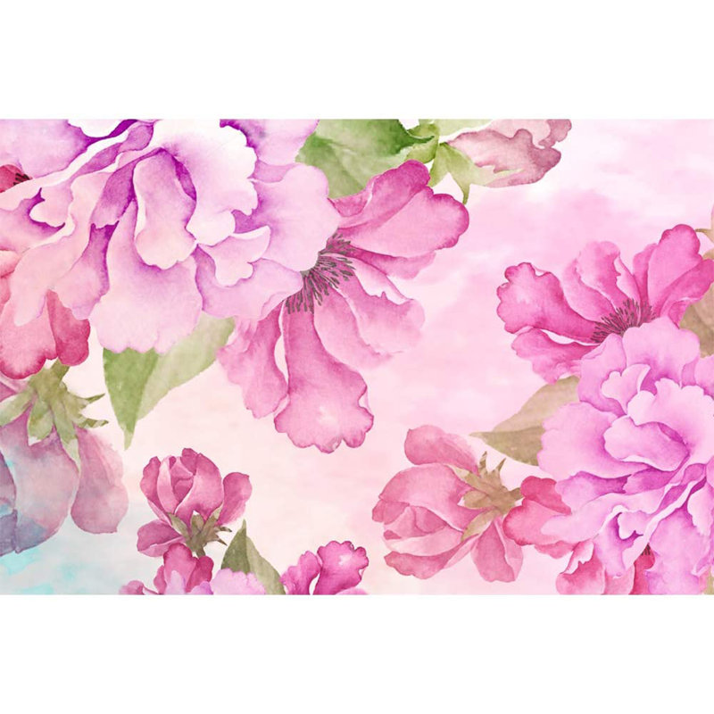 Murale fleurs aux couleurs vives, L 66 po x l 96 po