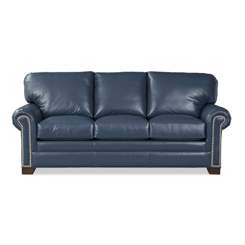 Copola Sofa, Blue Genuine Leather