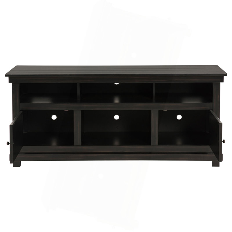 Meuble télé Castleton, H 27 po x L 60 po x l 16,25 po, Marron foncé