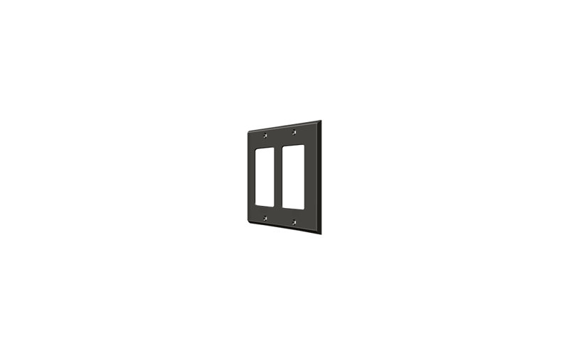 Deltana SWP4741U10B Switch Plate; Double Rocker; Oil Rubbed Bronze Finish, Oil Rubbed Bronze